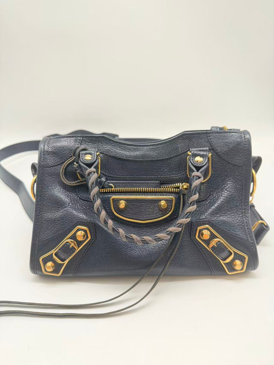 Balenciaga Mini Metalic City Navy Blue BB42