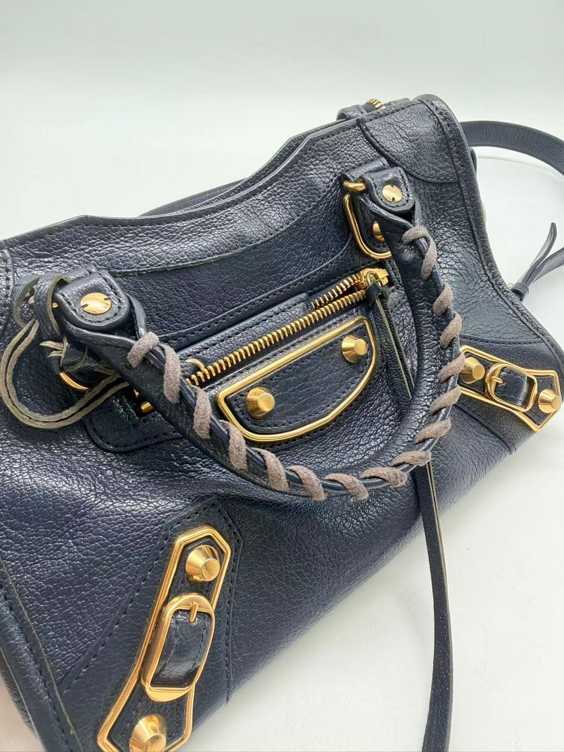 Balenciaga Mini Metalic City Navy Blue BB42