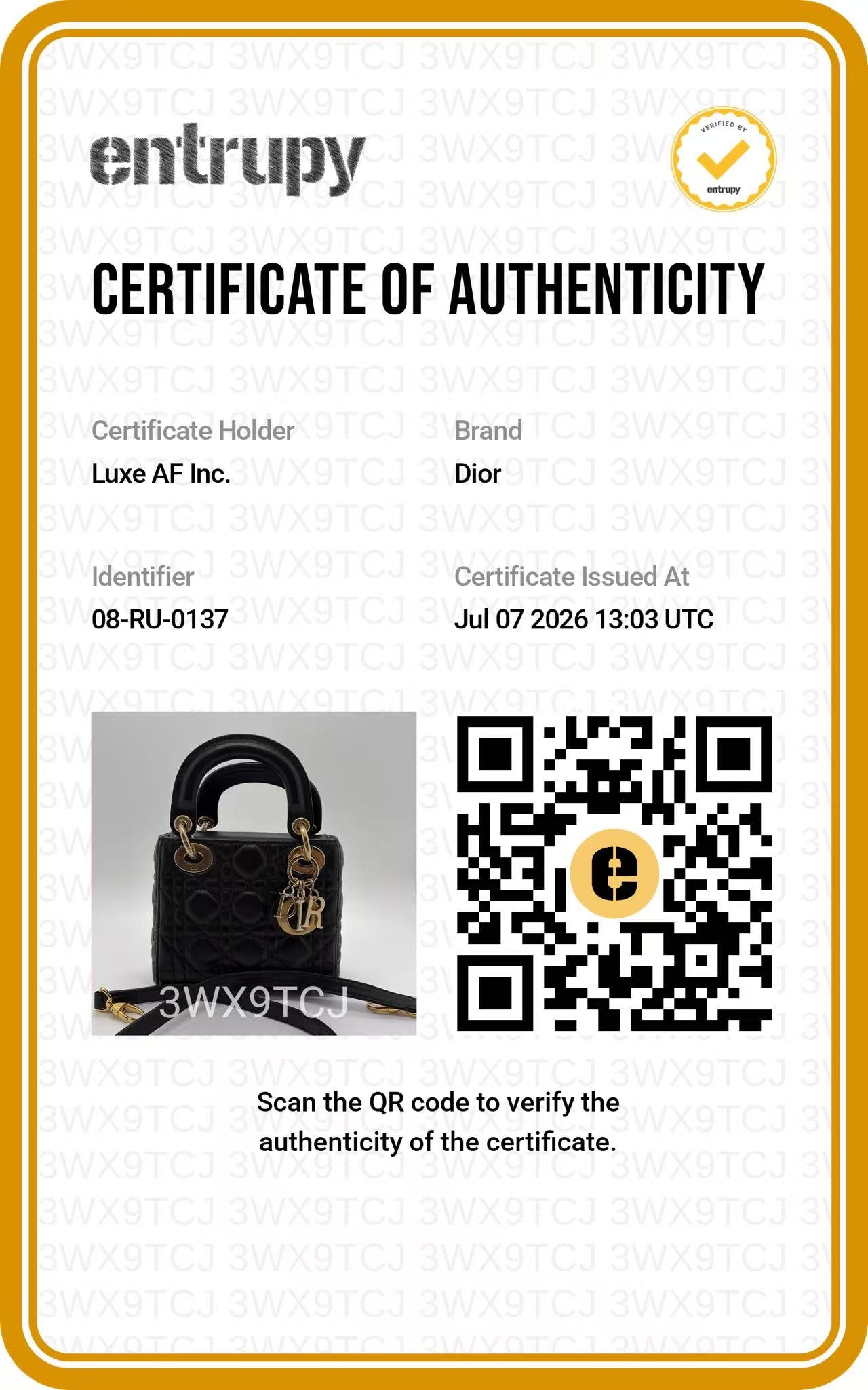 Christian Dior Lady Dior Black Cannage Lambskin Handle Bag DR910
