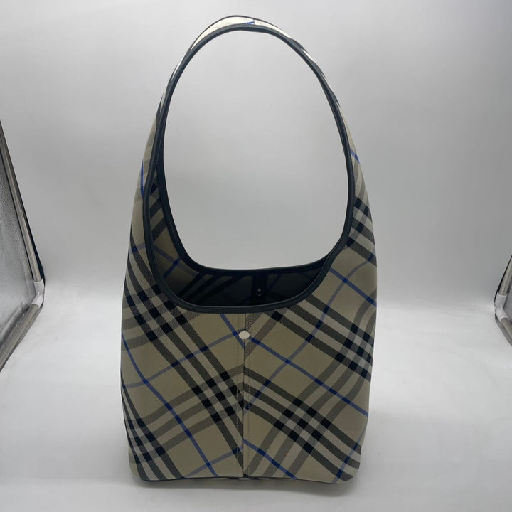 Burberry Check Hobo Shoulder Bag Grey/Blue BRHobo