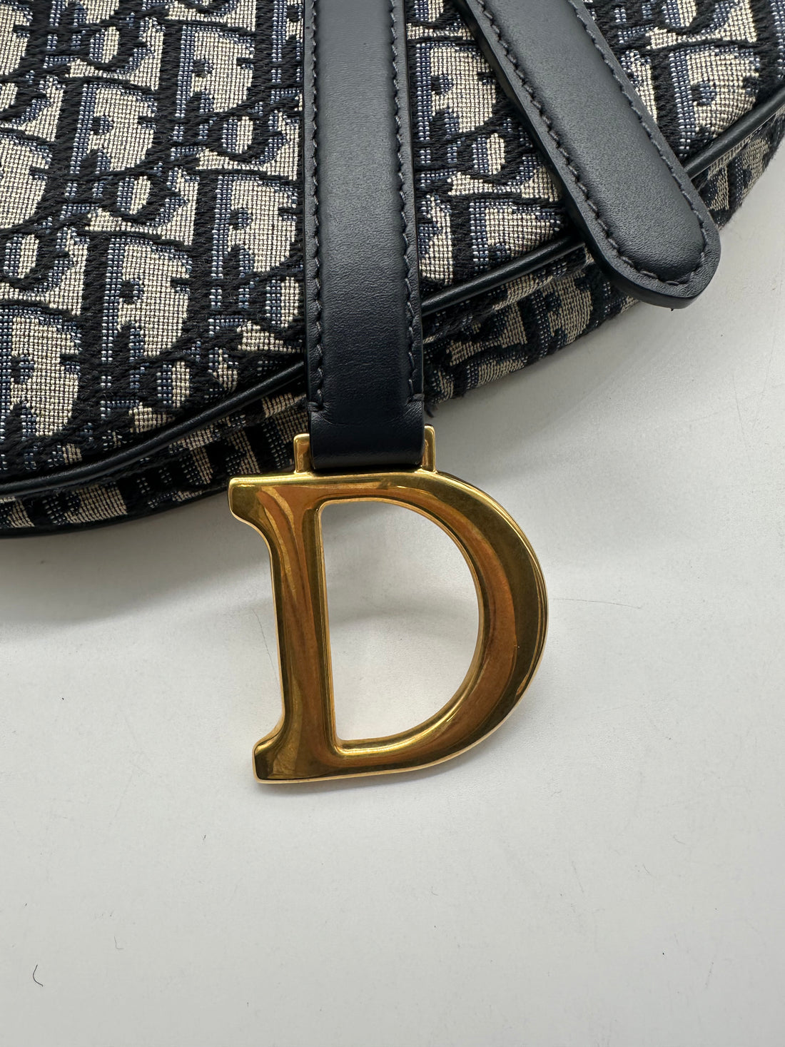 Christian Dior Medium Oblique Saddle Bag Blue DR227