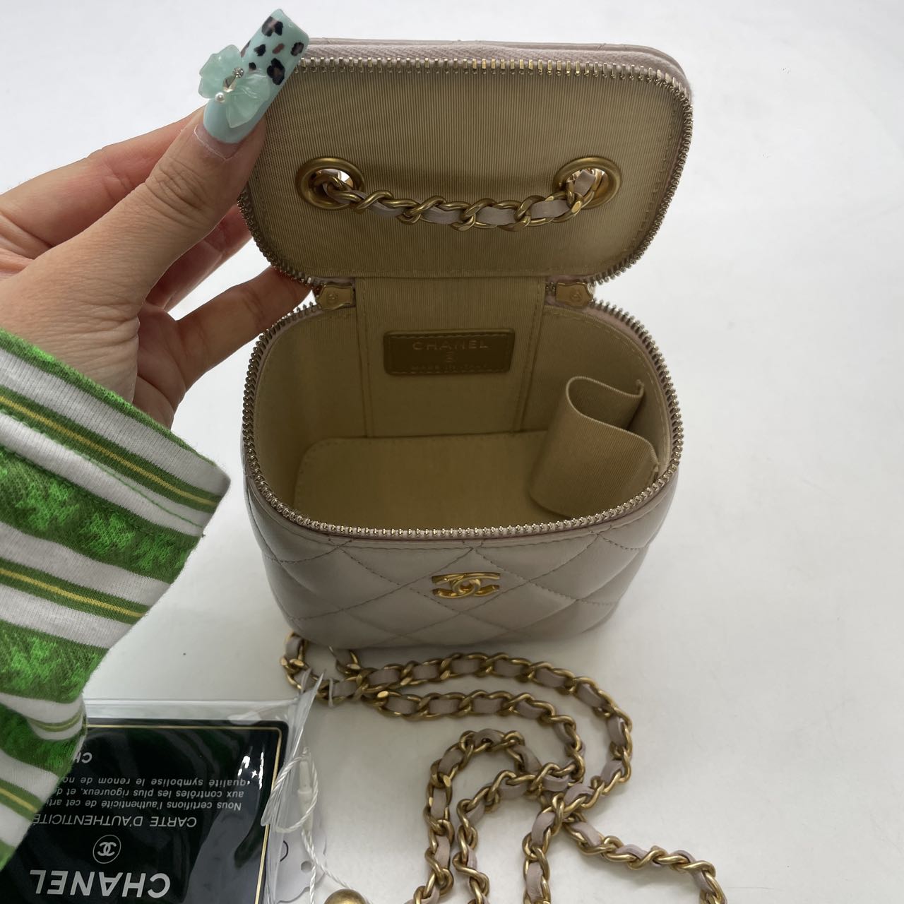 Chanel Vanity Lambskin CC Pearl Mini Bag Light Pink (31***02) CC503