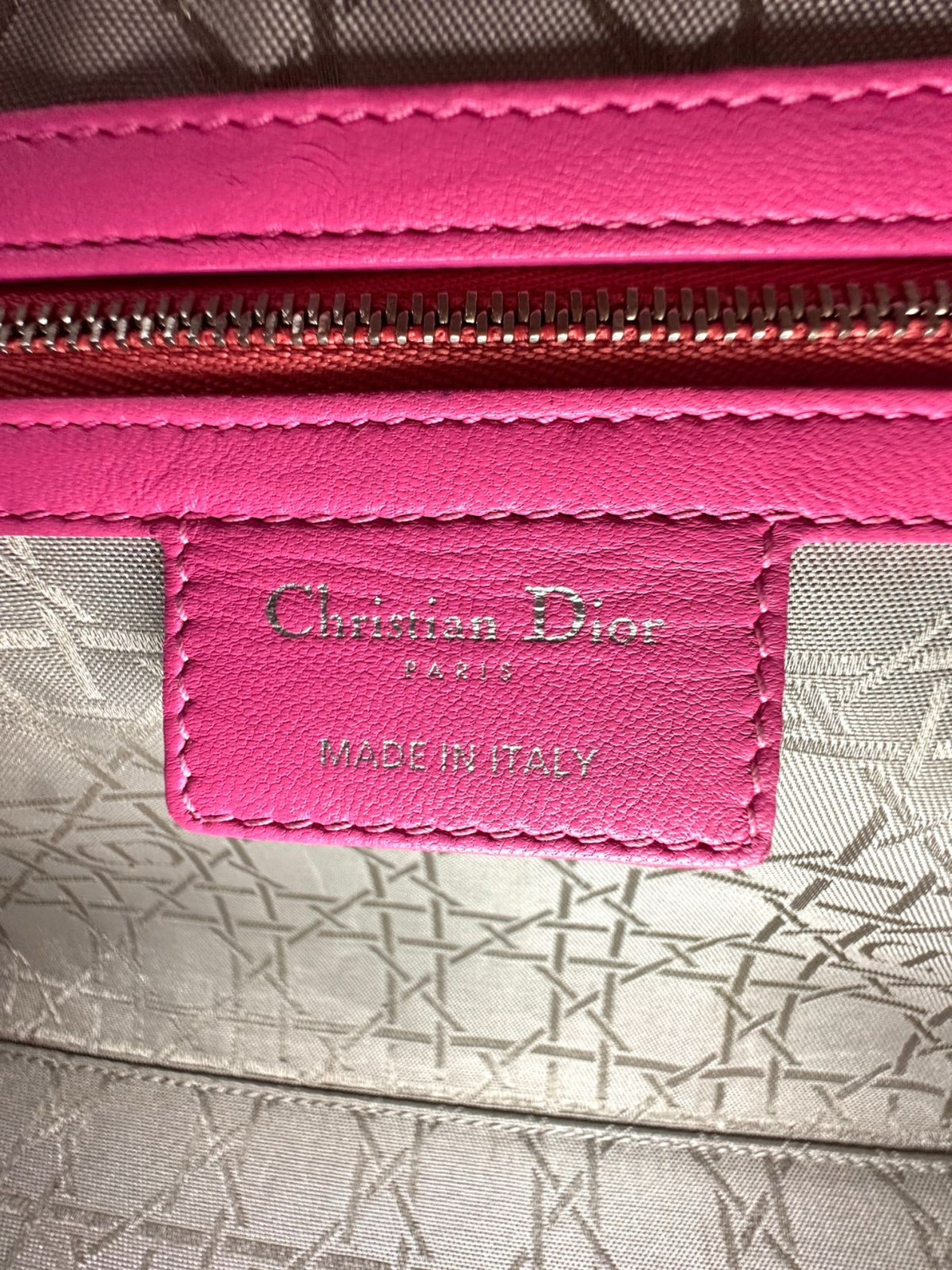 Christian Dior Lady Dior Grey Python Leather Handle Bag DR761