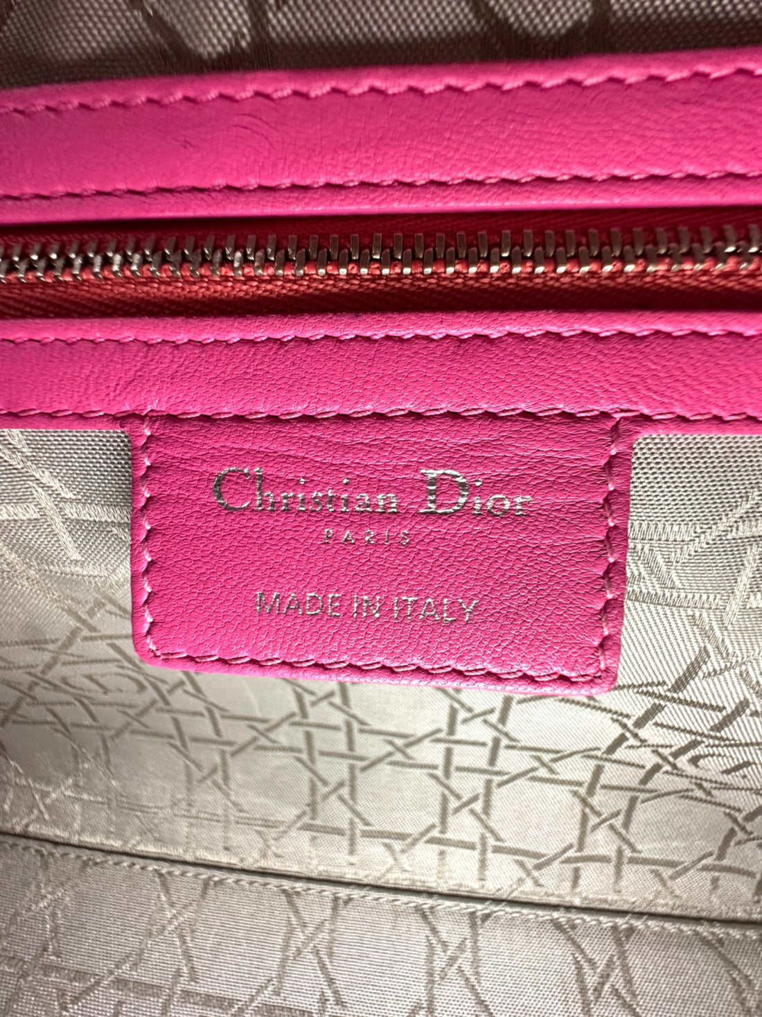 Christian Dior Lady Dior Grey Python Leather Handle Bag DR761