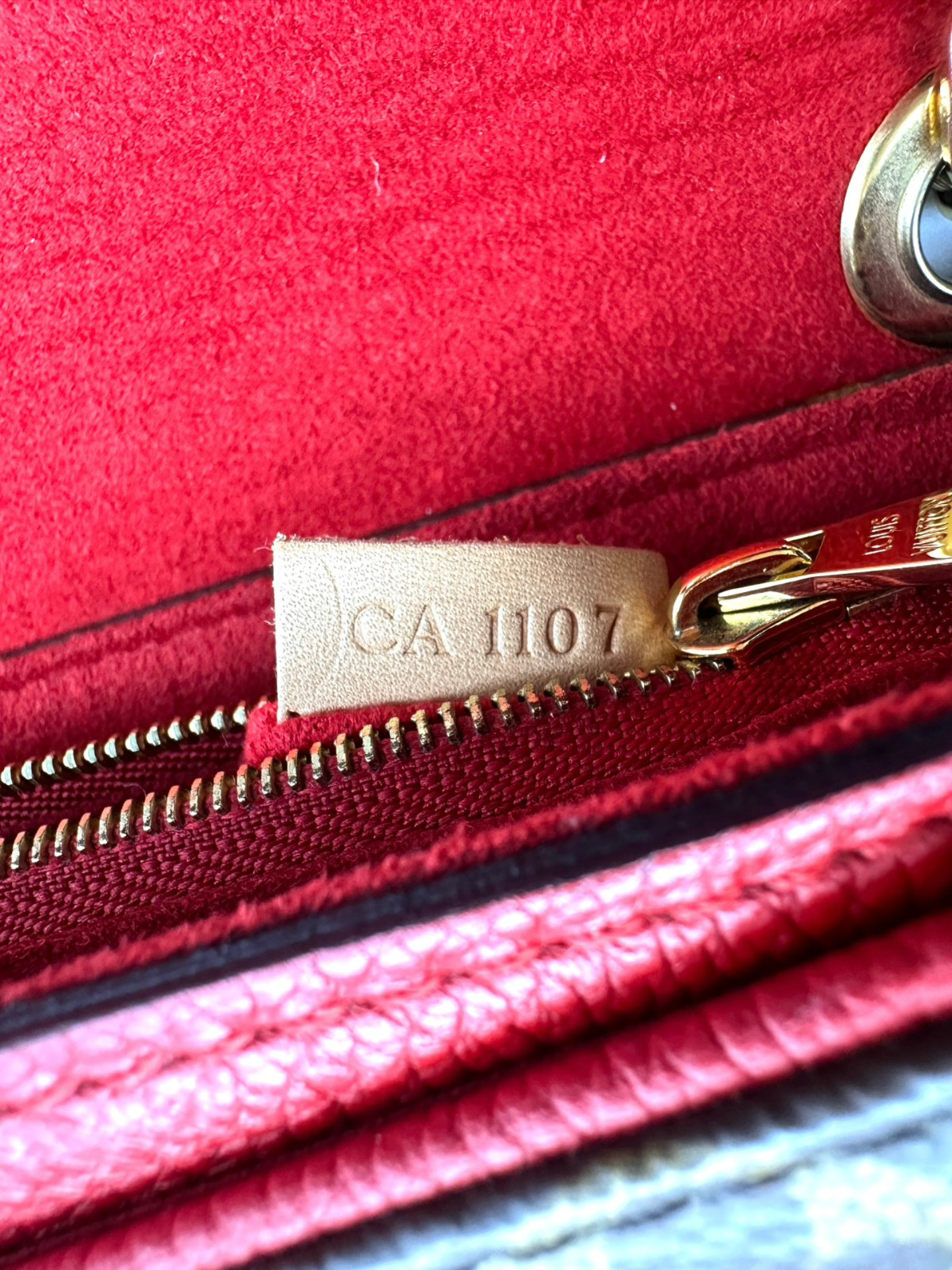 Louis Vuitton Pallas Monogram Canvas & Red Leather Shoulder Bag LV3210
